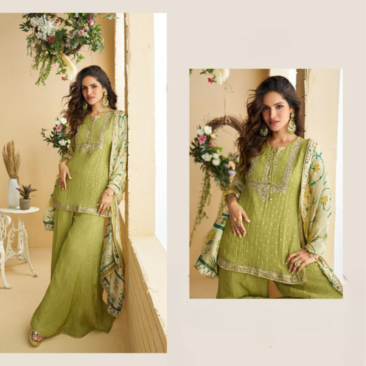 Noor Chinon Embroidered Top & Palazzo Set