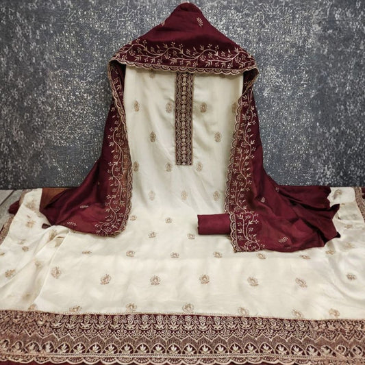 Beautiful Charm – Vichitra Silk Work Set