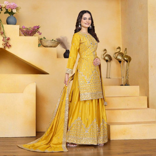 Radiant Charm – Sequined Crepe Sharara Set