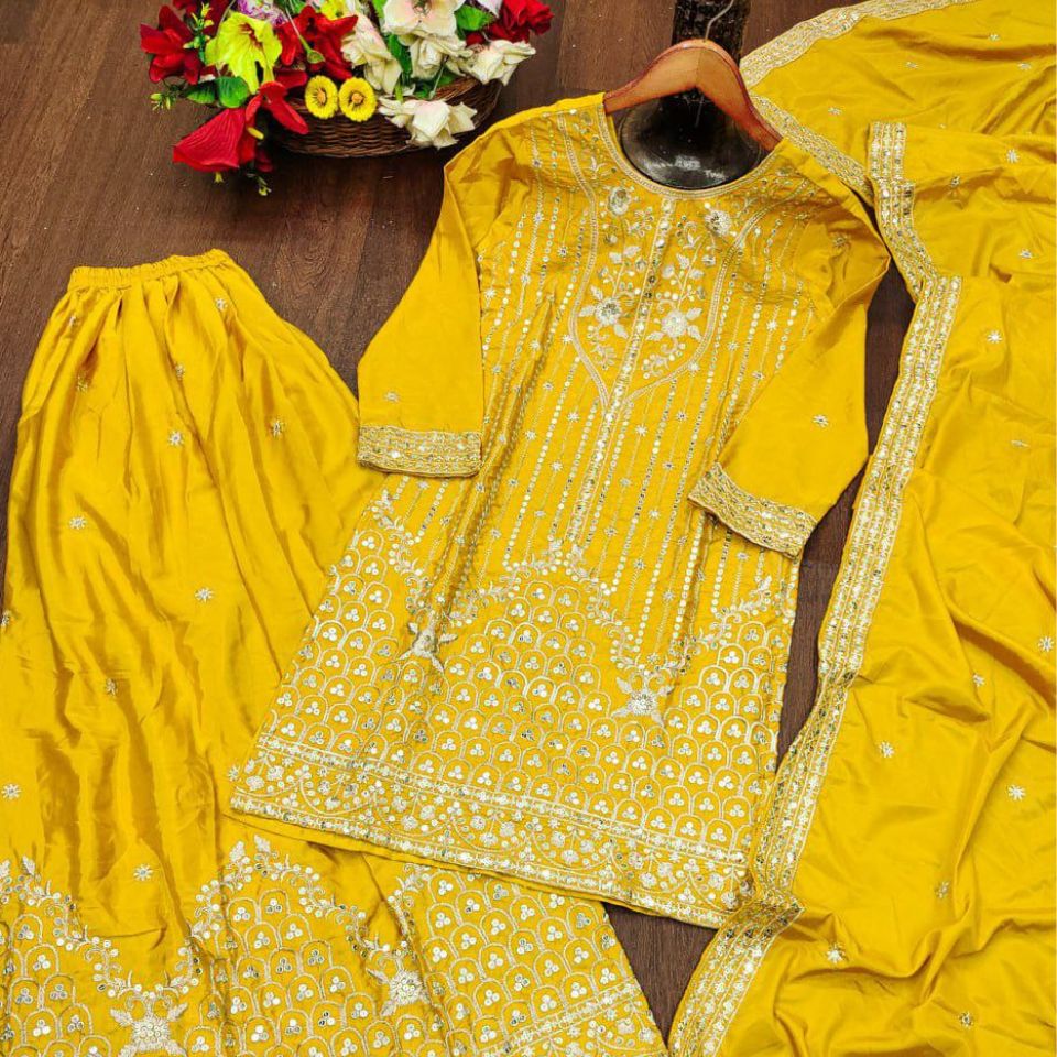 Radiant Charm – Sequined Crepe Sharara Set