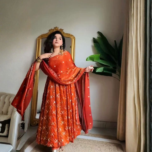 Regal Look – Thread & Sequin Anarkali Set