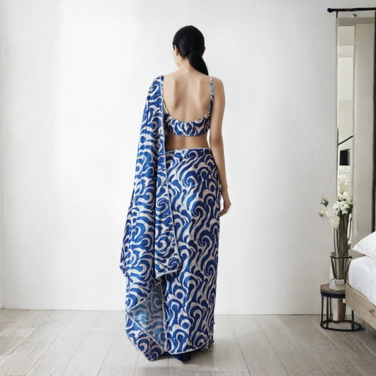 Moonlit Meadow Saree