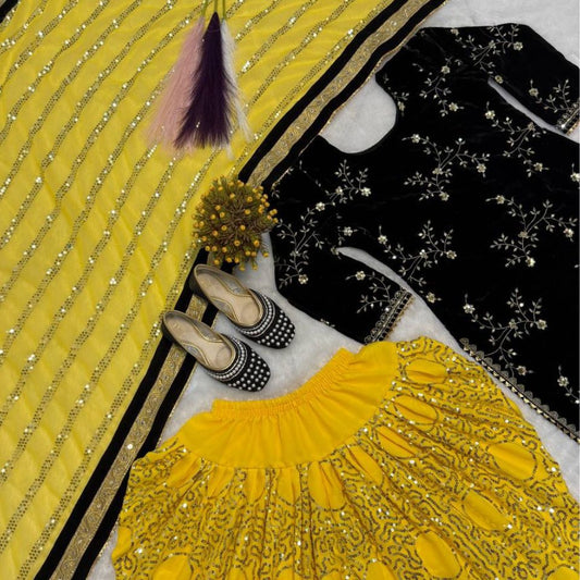 Golden Grace Dhoti Salwar Suit – Yellow