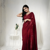 Crimson Glimmer Georgette Saree Set