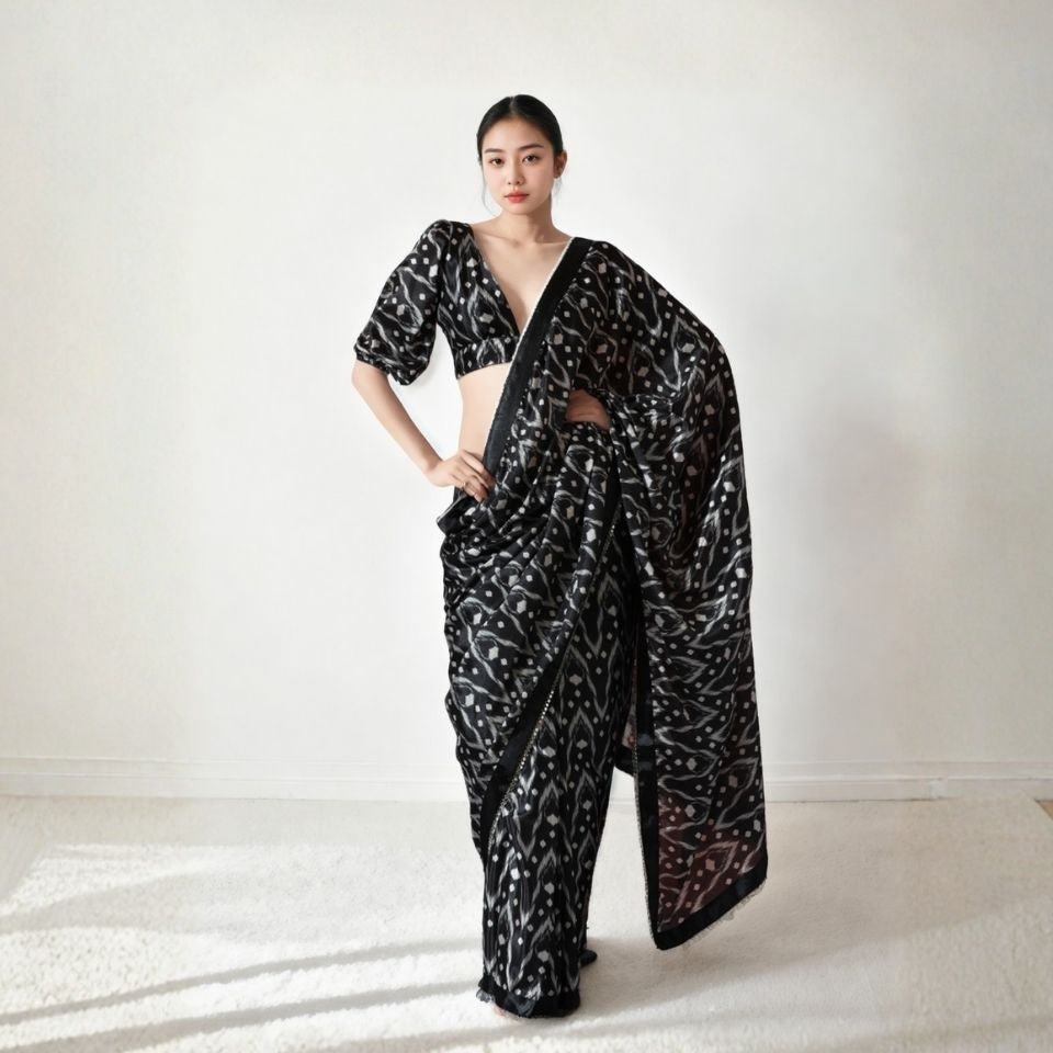 Velvet Petal Elegance Saree