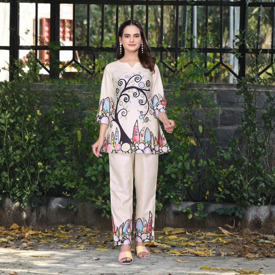 Velora Charm – Printed Magic Slub Kurti