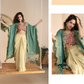 Ira Chinon Silk Blouse & Palazzo Set with Shrug Dupatta