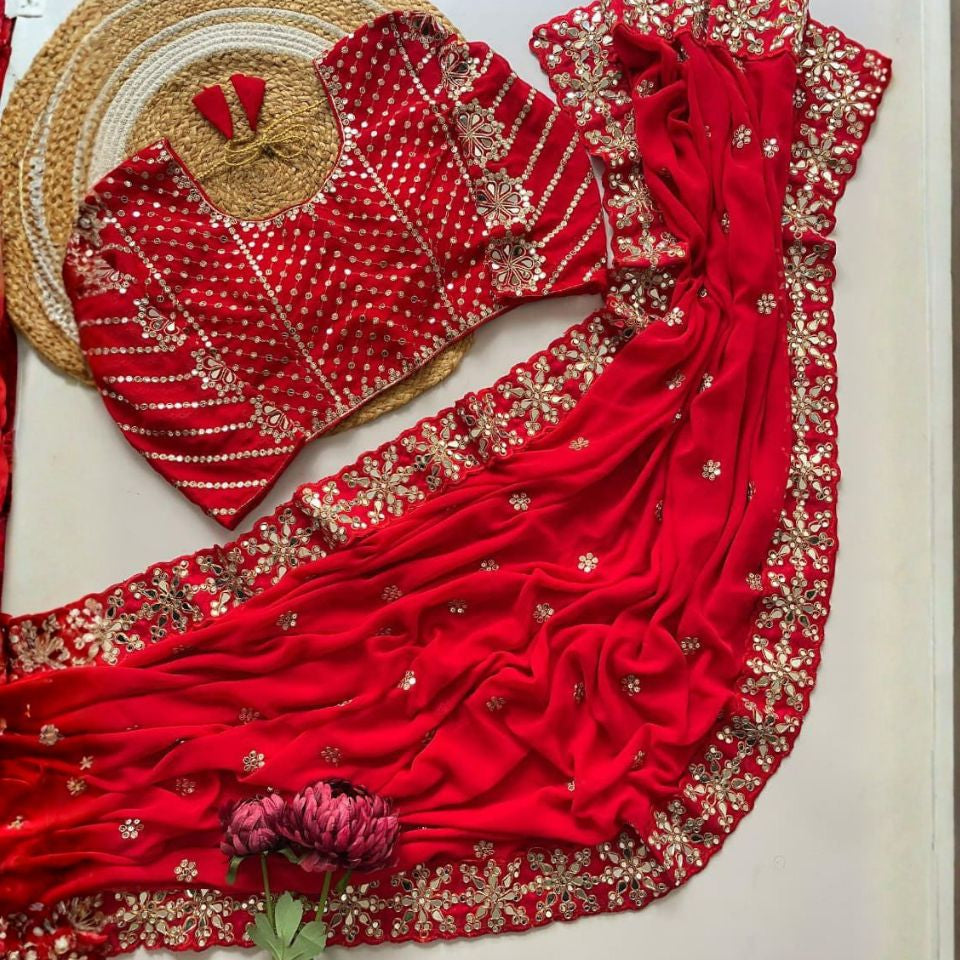 Mirror Muse – Faux Georgette Saree