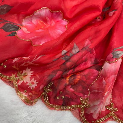 Floral Whisper – Soft Tebby Silk Saree