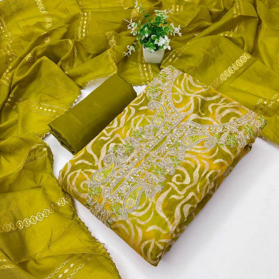 Divine Aura – Chanderi Work Set