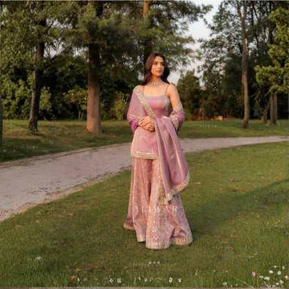 Ethereal Elegance – Embroidered Organza Set