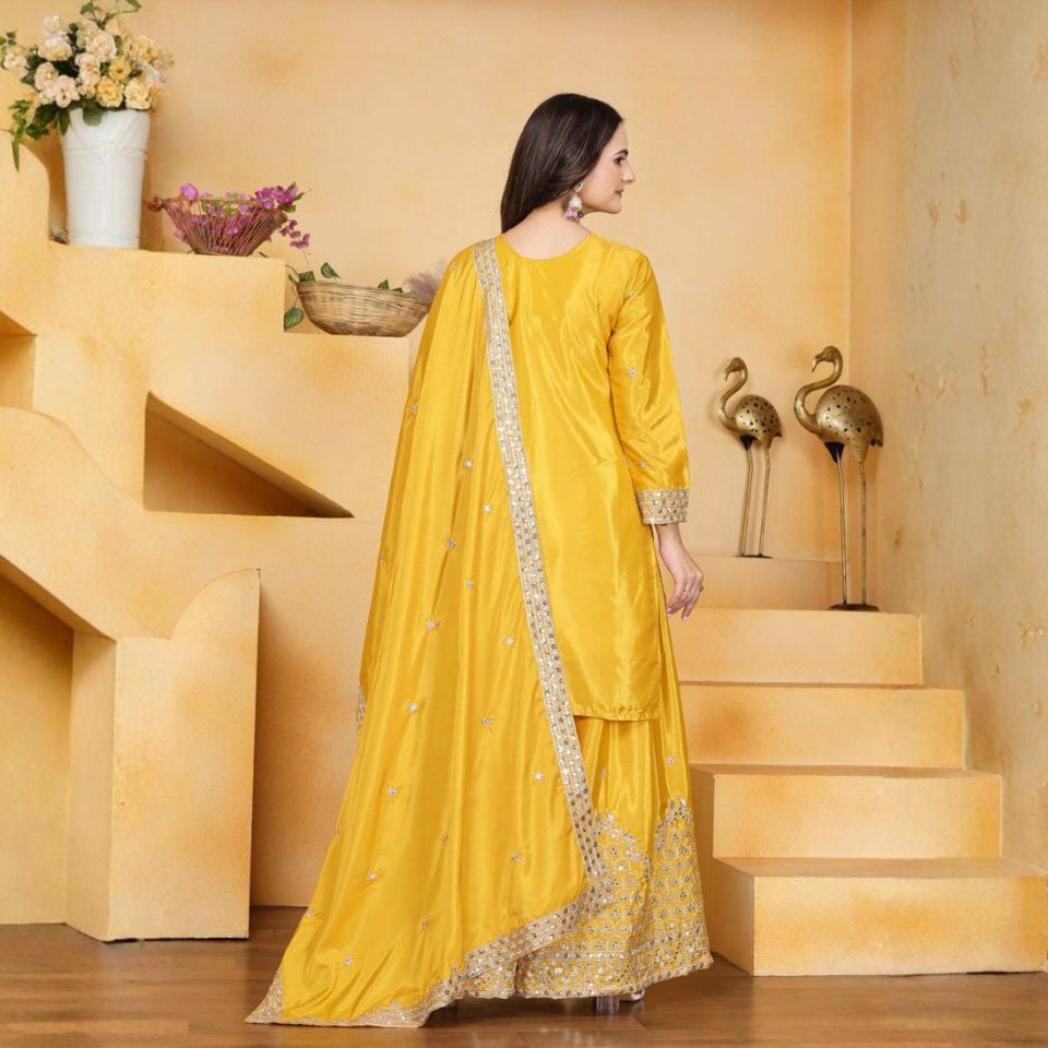 Radiant Charm – Sequined Crepe Sharara Set