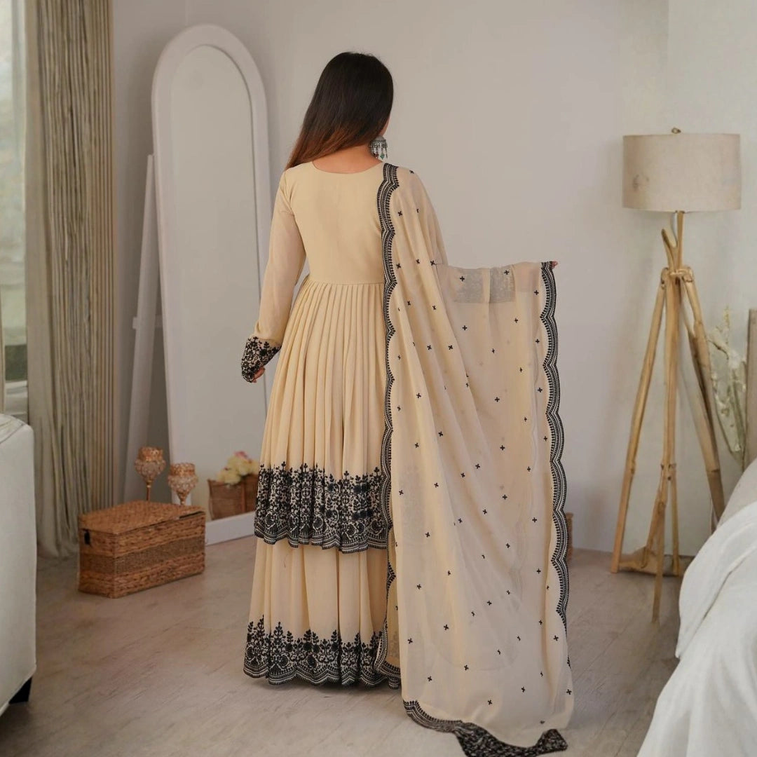 Premium Faux Georgette Embroidered Suit Set