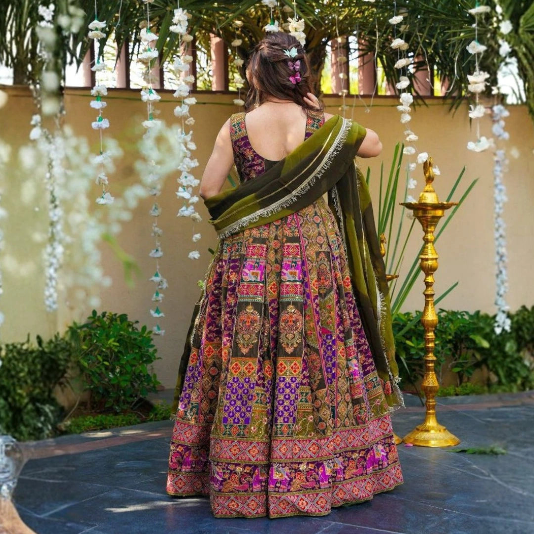 Jimmy Organza Silk Digital Print Anarkali Gown