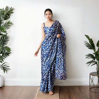 Moonlit Meadow Saree