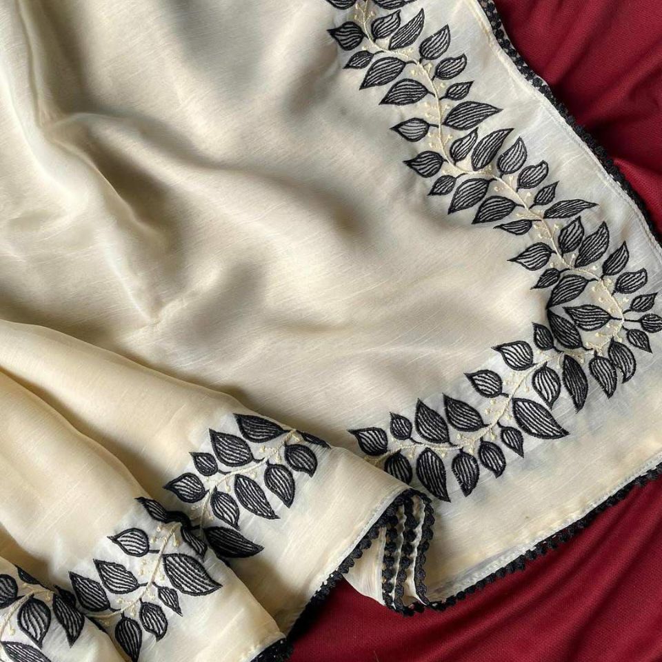 Golden Whisper Embroidered Saree