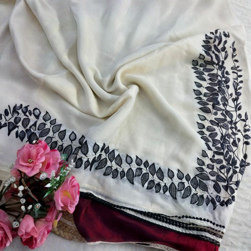 Golden Whisper Embroidered Saree