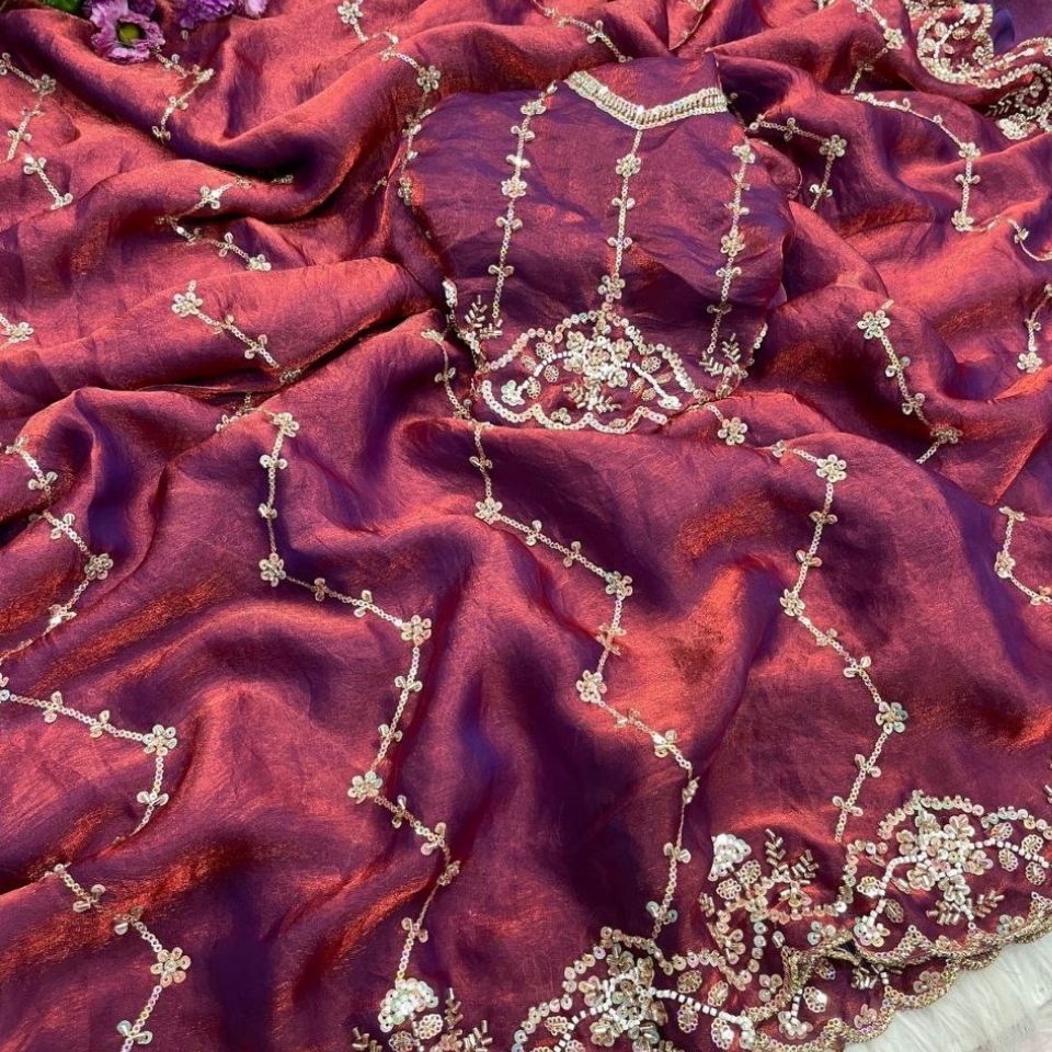 Starlit Drape Fandy Satin Saree