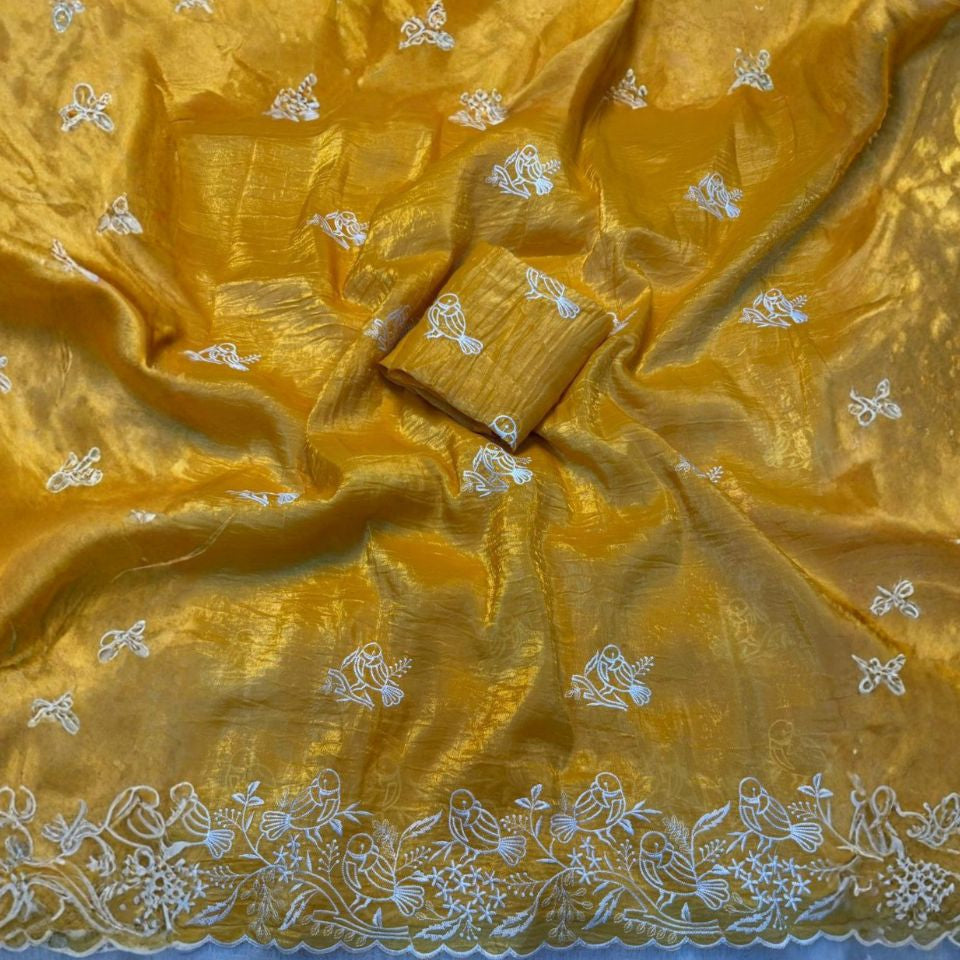 Aurelia Gold Crush Designer Saree