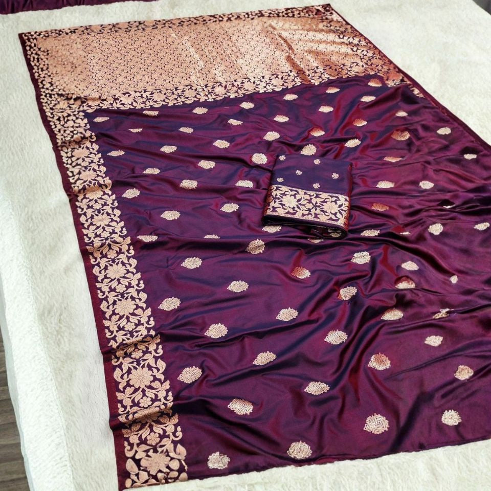 Ishara Dual Tone Katan Silk Saree