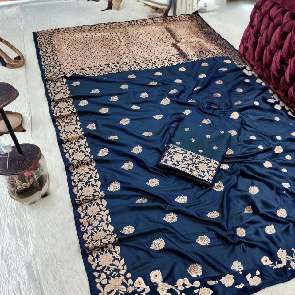 Ishara Dual Tone Katan Silk Saree