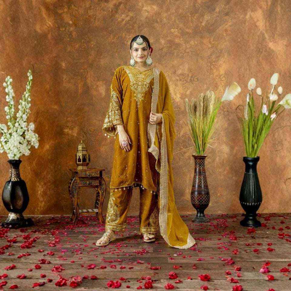 Walima Look Bride Special Salwar Suit – Yellow