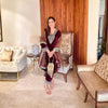 Summer Comfort V-Neck Salwar Suit – Maroon