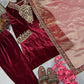 Summer Comfort V-Neck Salwar Suit – Maroon