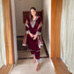 Summer Comfort V-Neck Salwar Suit – Maroon