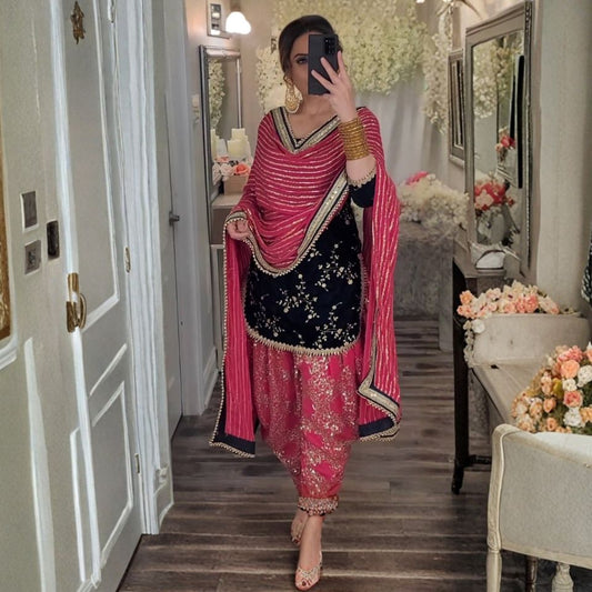 Punjabi Cultural Dhoti Salwar Suit - Pink