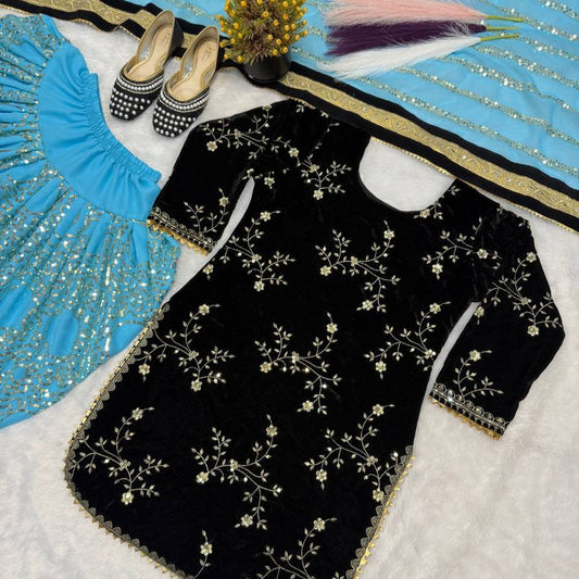 Punjabi Girl Dhoti Salwar Suit - Blue