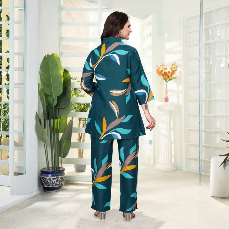 Ethereal Charm – Magic Slub Printed Kurti Set