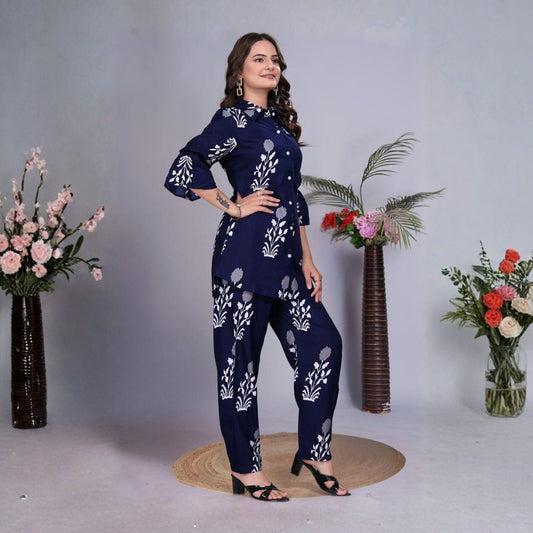 Blue Aura – Digital Print Rayon Top